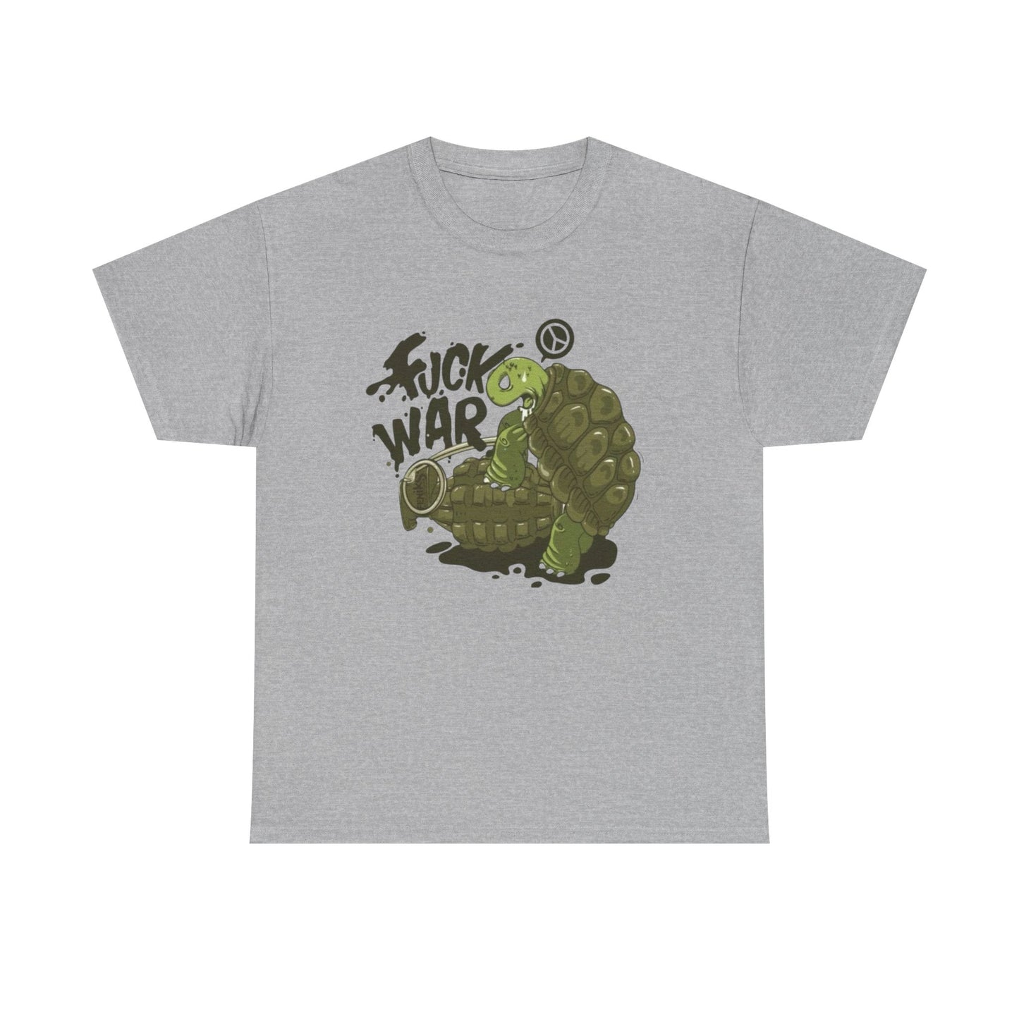 No War Only Peace Turtle Vintage ART Graphic T-Shirt Unisex Heavy Cotton Tee NEW