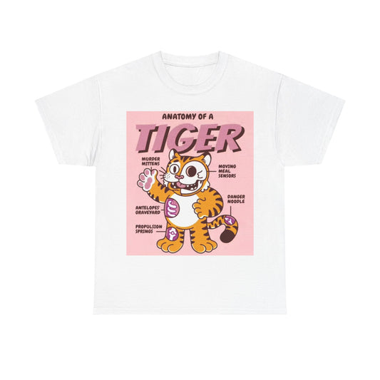 Anatomy Of A Tiger Tshirt Cute Funny Graphic Unisex Heavy Cotton Tee
