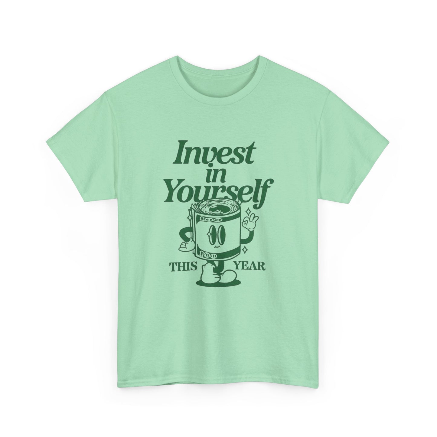 Invest In Yourself This Year Graphic T Shirt NEW Unisex Heavy Cotton Tee