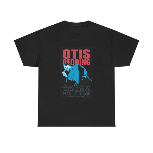 Otis Redding Tshirt Poster Concert 1966 LA Whiskey Unisex Heavy Cotton Tee
