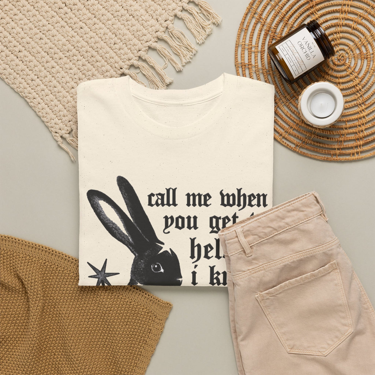 Black Rabbit Telephone Quote T-Shirt Men's Graphic Tee
