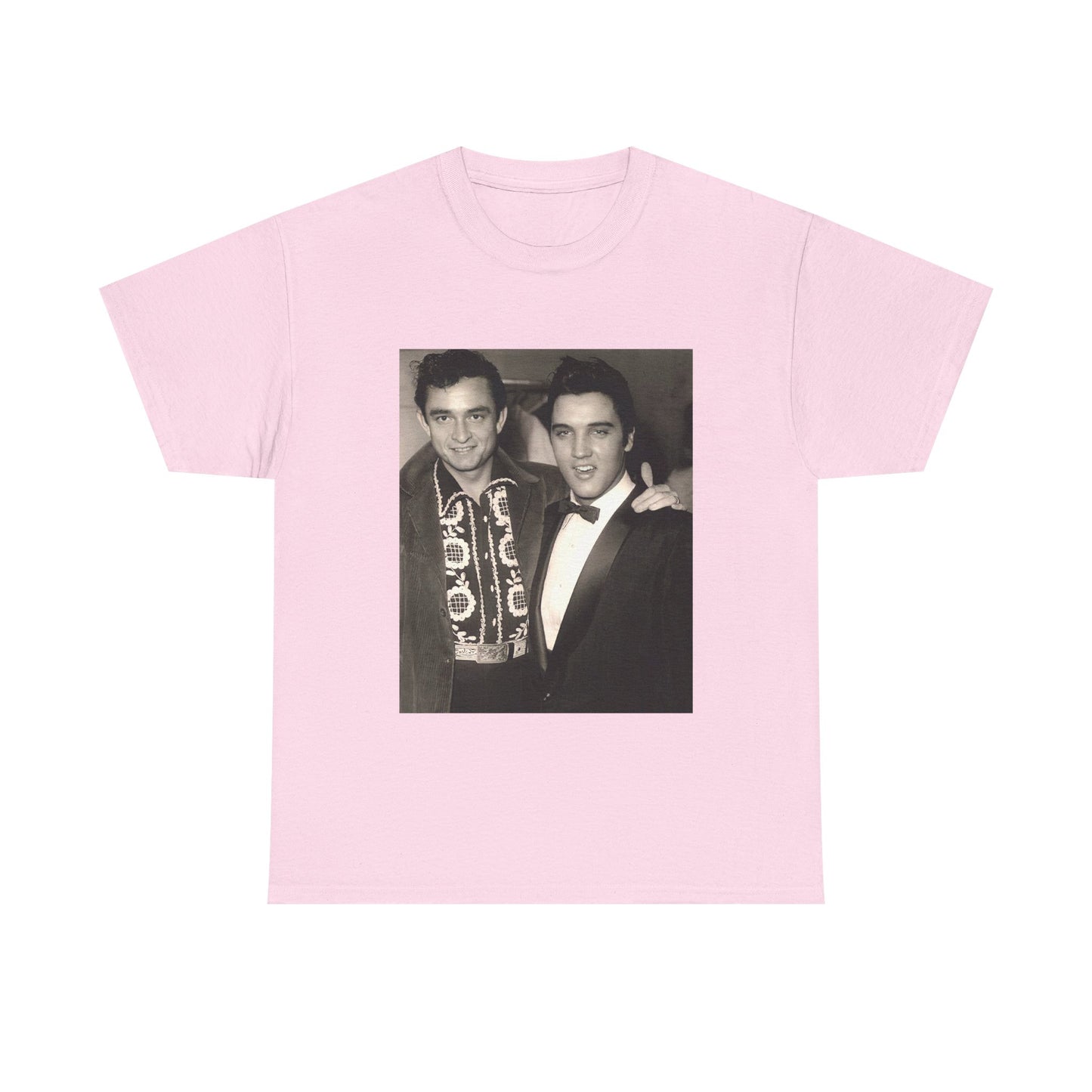 Elvis And Johnny cash shirt vintage graphic art black and white Heavy Cotton