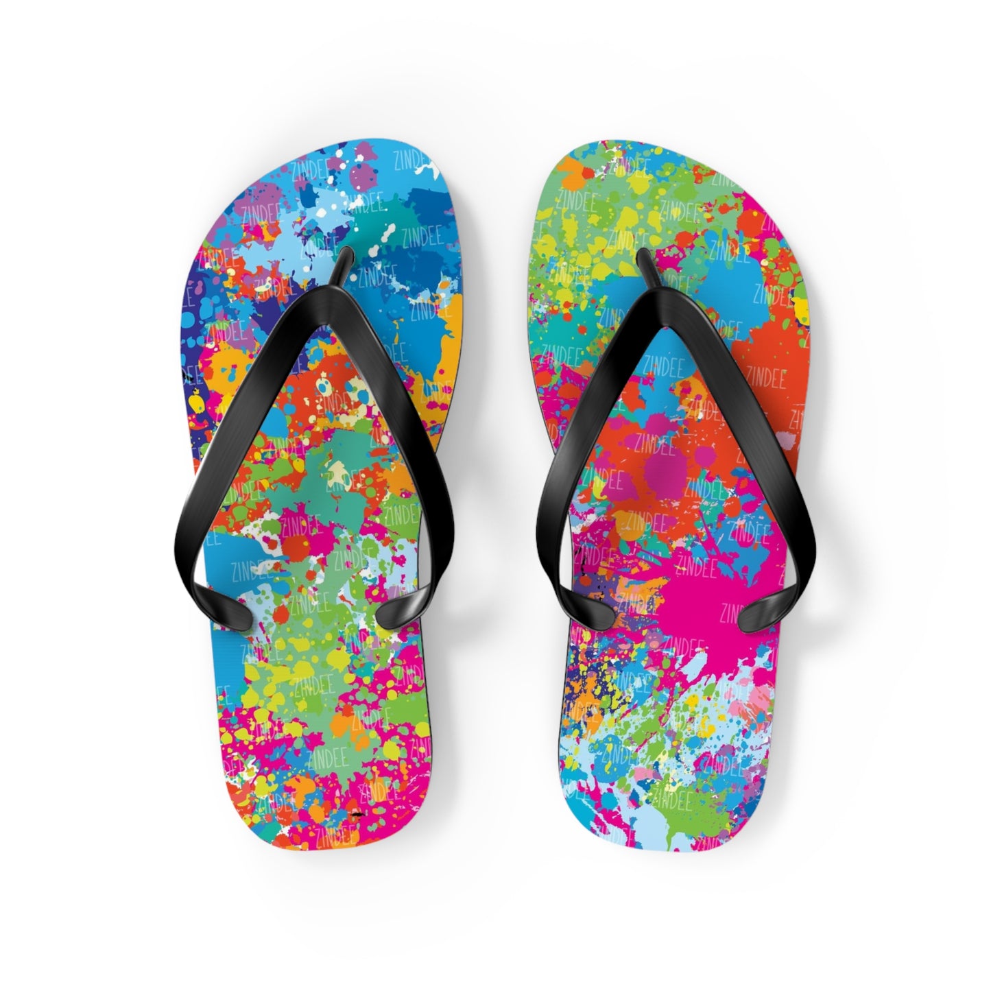 Paint Splatter Flip Flops, Sandals Slides, Summer Footwear, Brand New