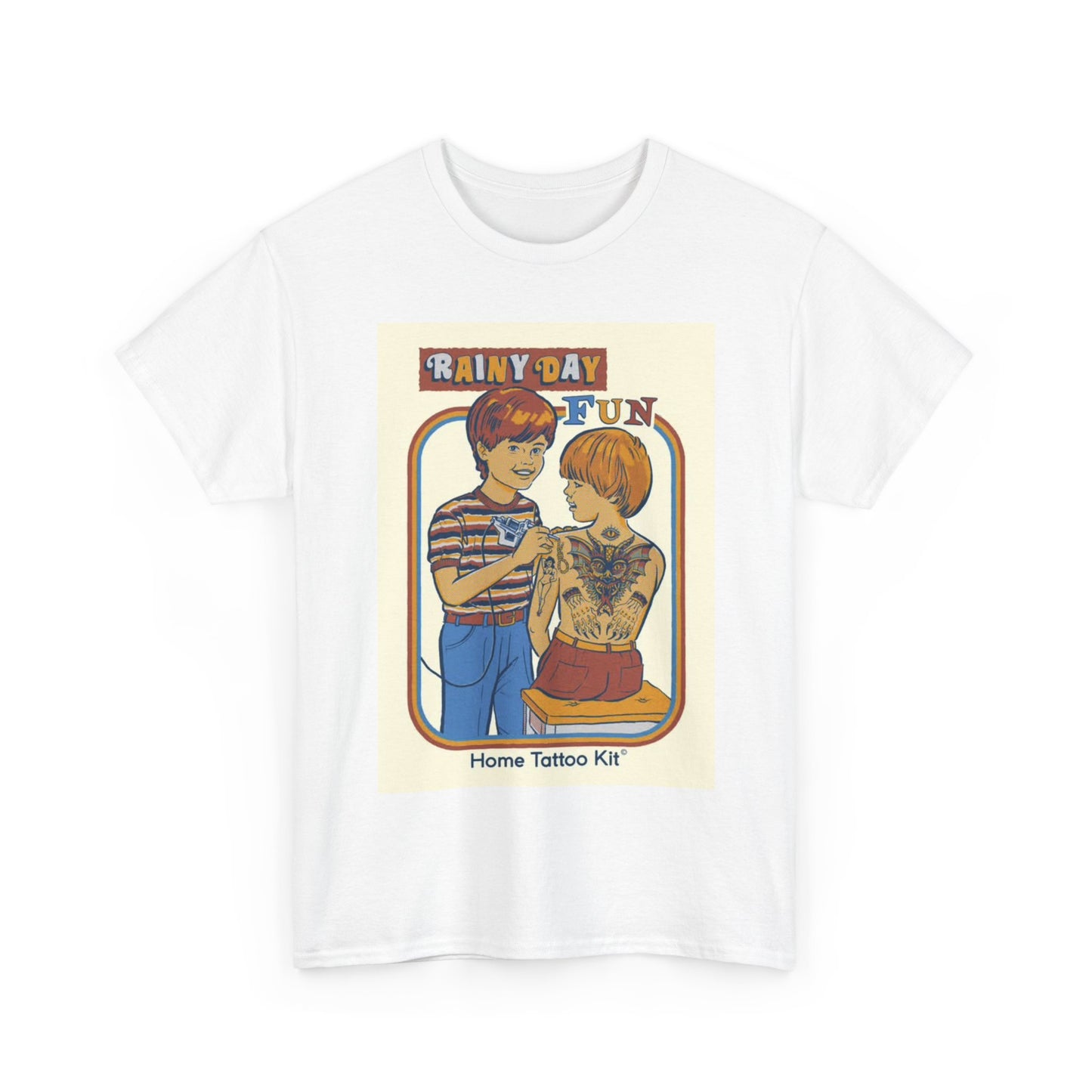 Funny Tattoo Kit Tshirt Vintage Tattoo Shop 80s retro Unisex Heavy Cotton Tee