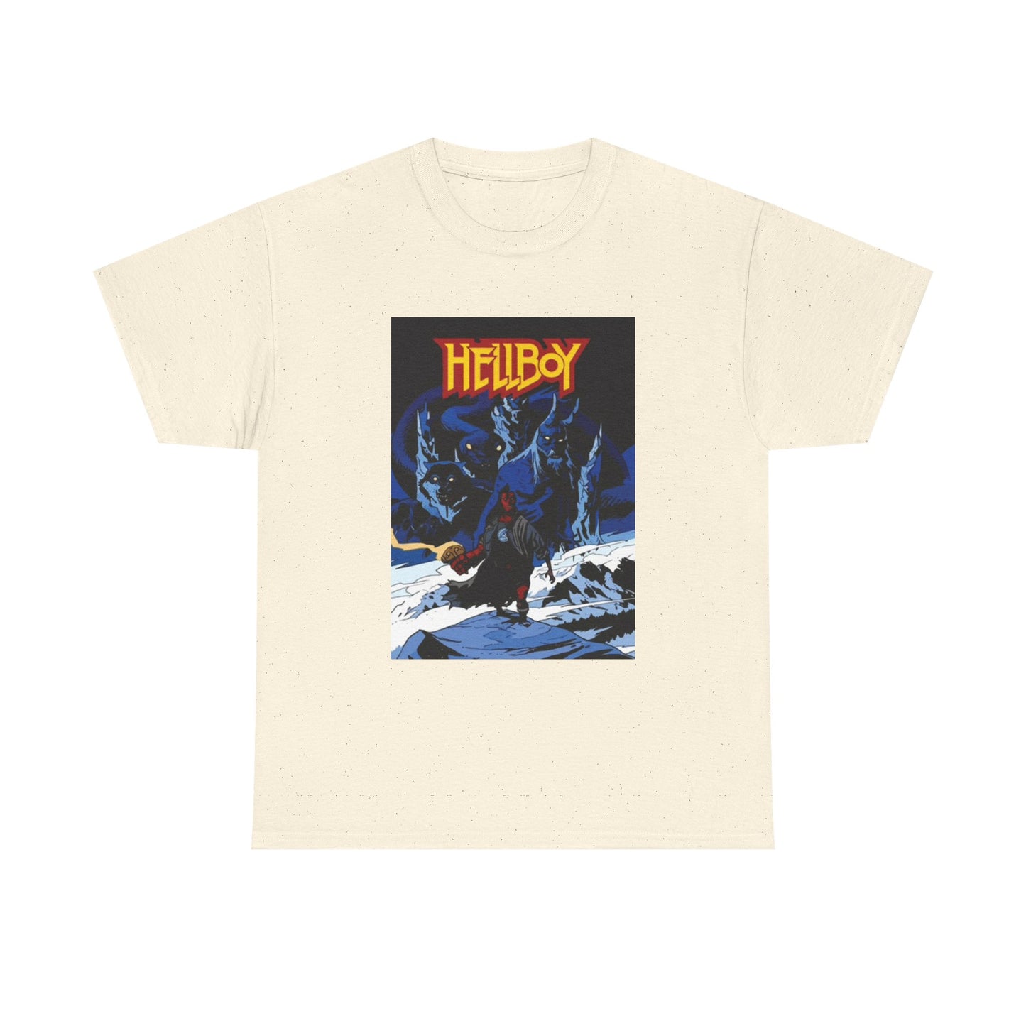 Hellboy Movie Poster Shirt Retro Cartoon Graphic Unisex Heavy Cotton Tee
