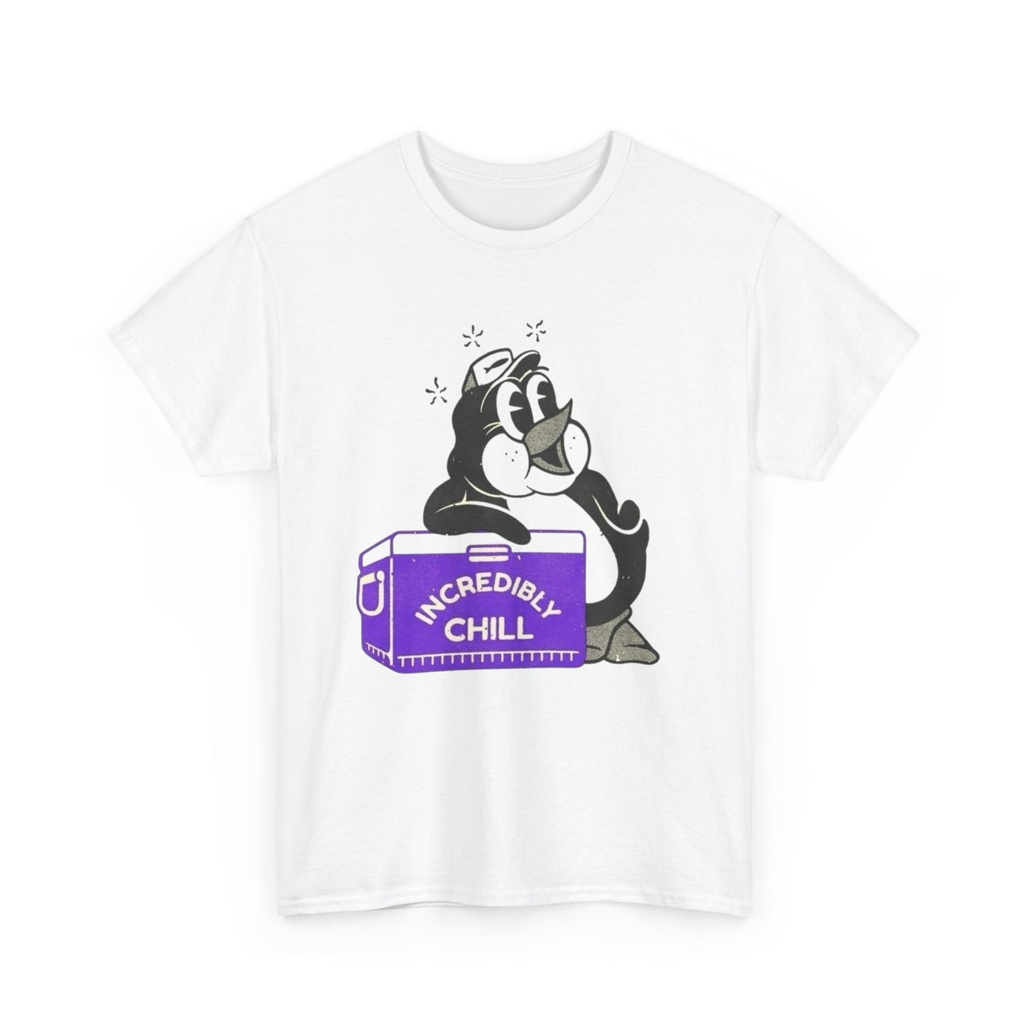 Incredibly Chill Penguin Graphic T Shirt Unisex Heavy Cotton Tee New Gift
