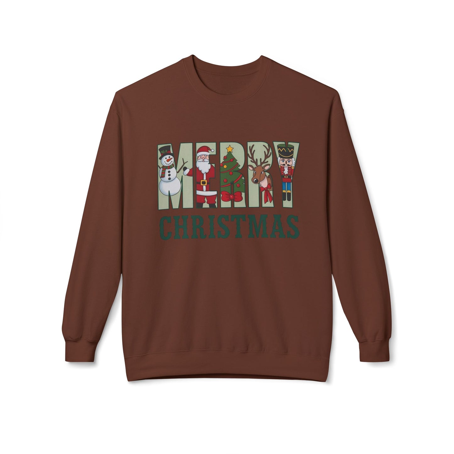 Merry Christmas Snowman Sweater NEW Unisex Fleece Crewneck Sweatshirt