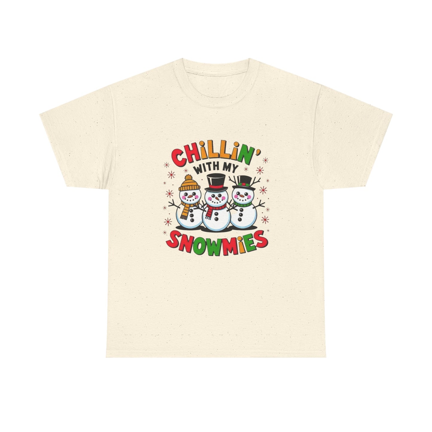 Chilling With My Snowmies Snowmen Christmas Graphic T Shirt ADULT NEW