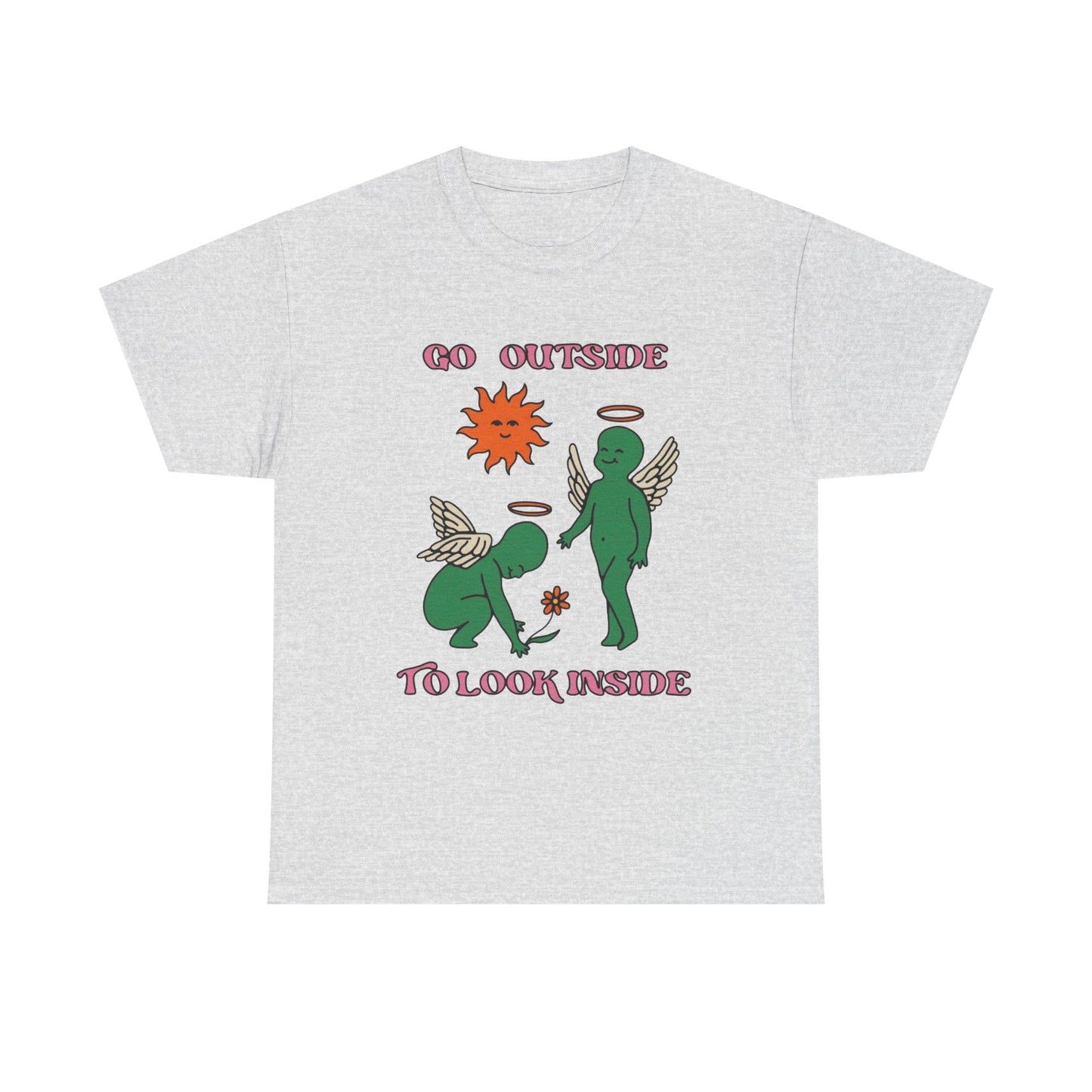 Go Outside To Look Inside Graphic T Shirt NEW Adult Unisex Heavy Cotton Tee