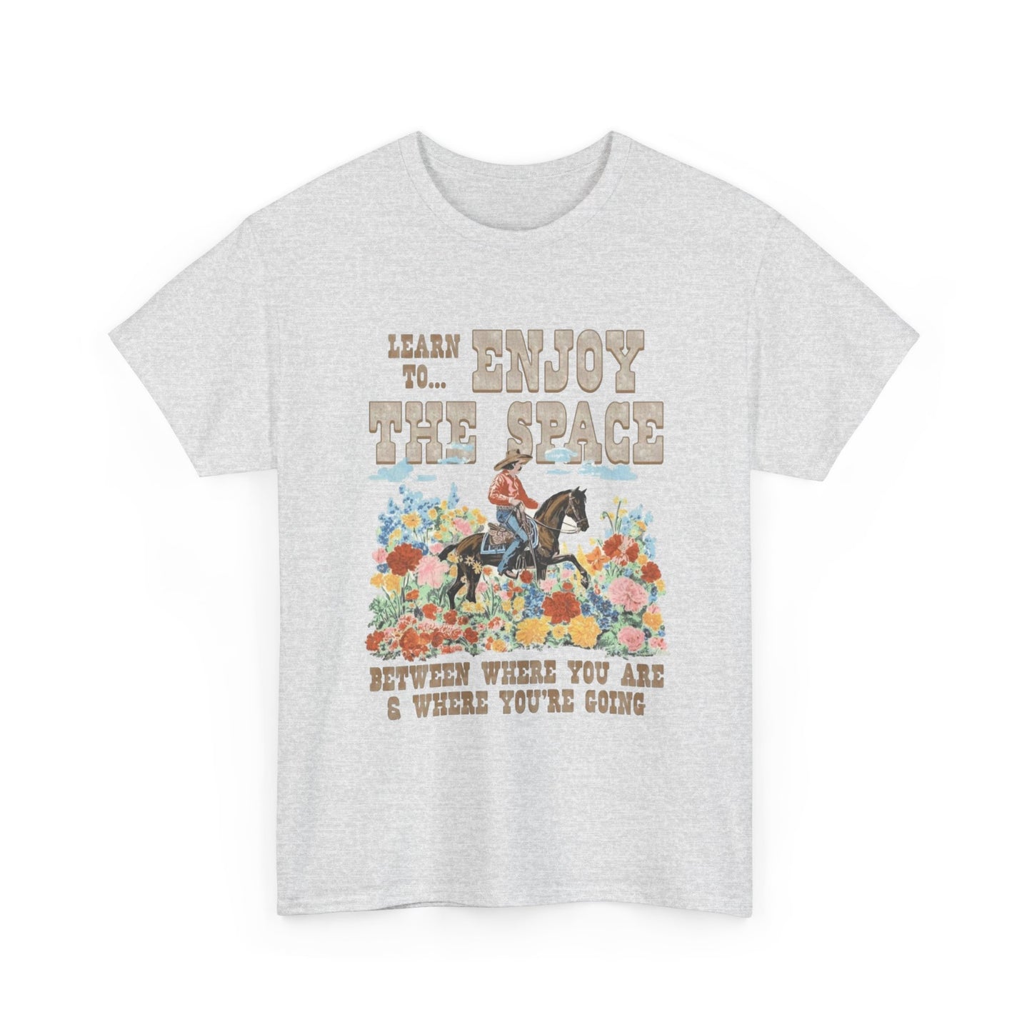Enjoy The Space Mental Health Graphic T Shirt Regular Men's Heavy Cotton Tee