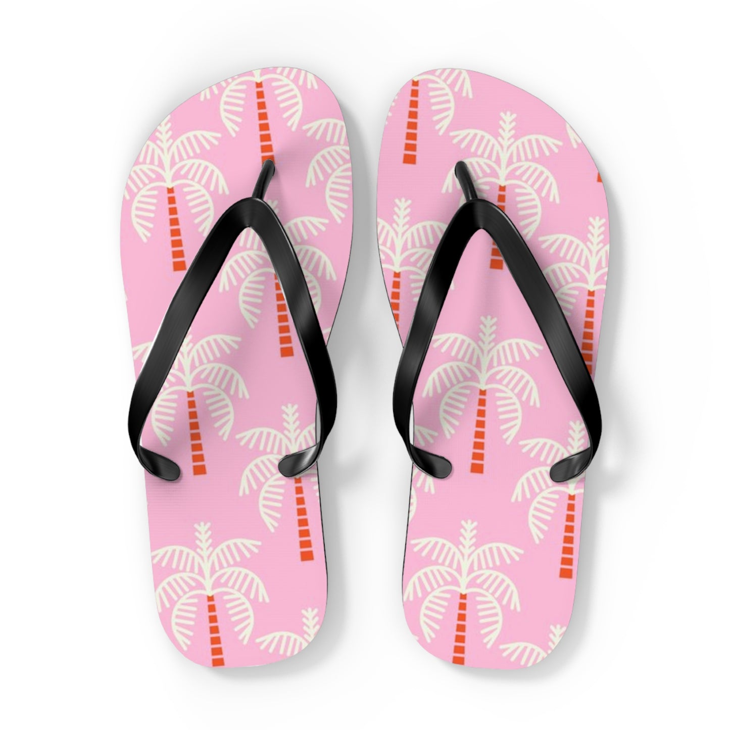 Waves And Sun Sandals Pink Palms Summer Flip Flops Slides BRAND NEW