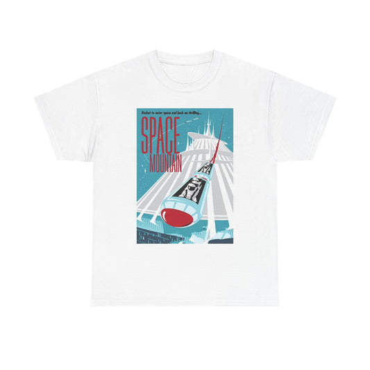Space Mountain Graphic T Shirt Retro Florida Park Unisex Heavy Cotton Tee