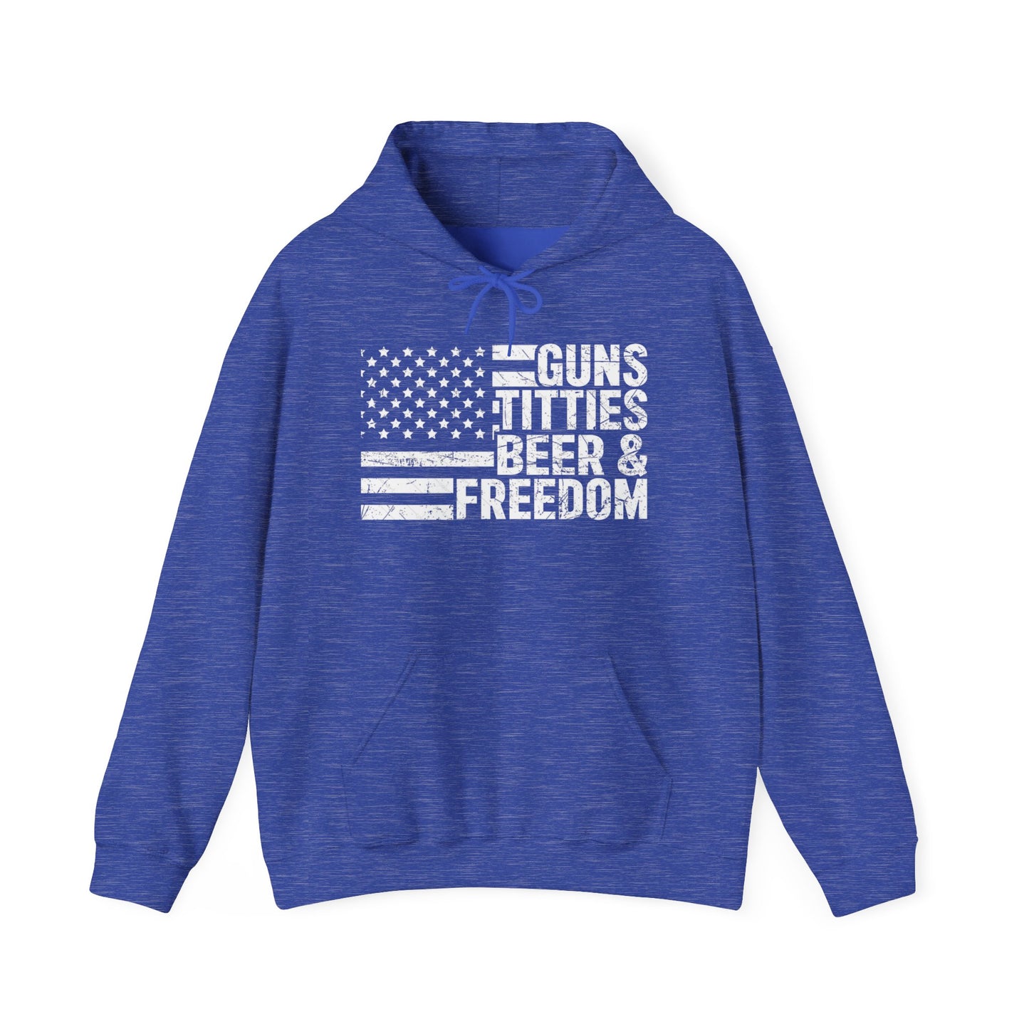 Guns Beer Freedom Women Flag Graphic Hoodie Heavy Blend Sweatshirt NEW