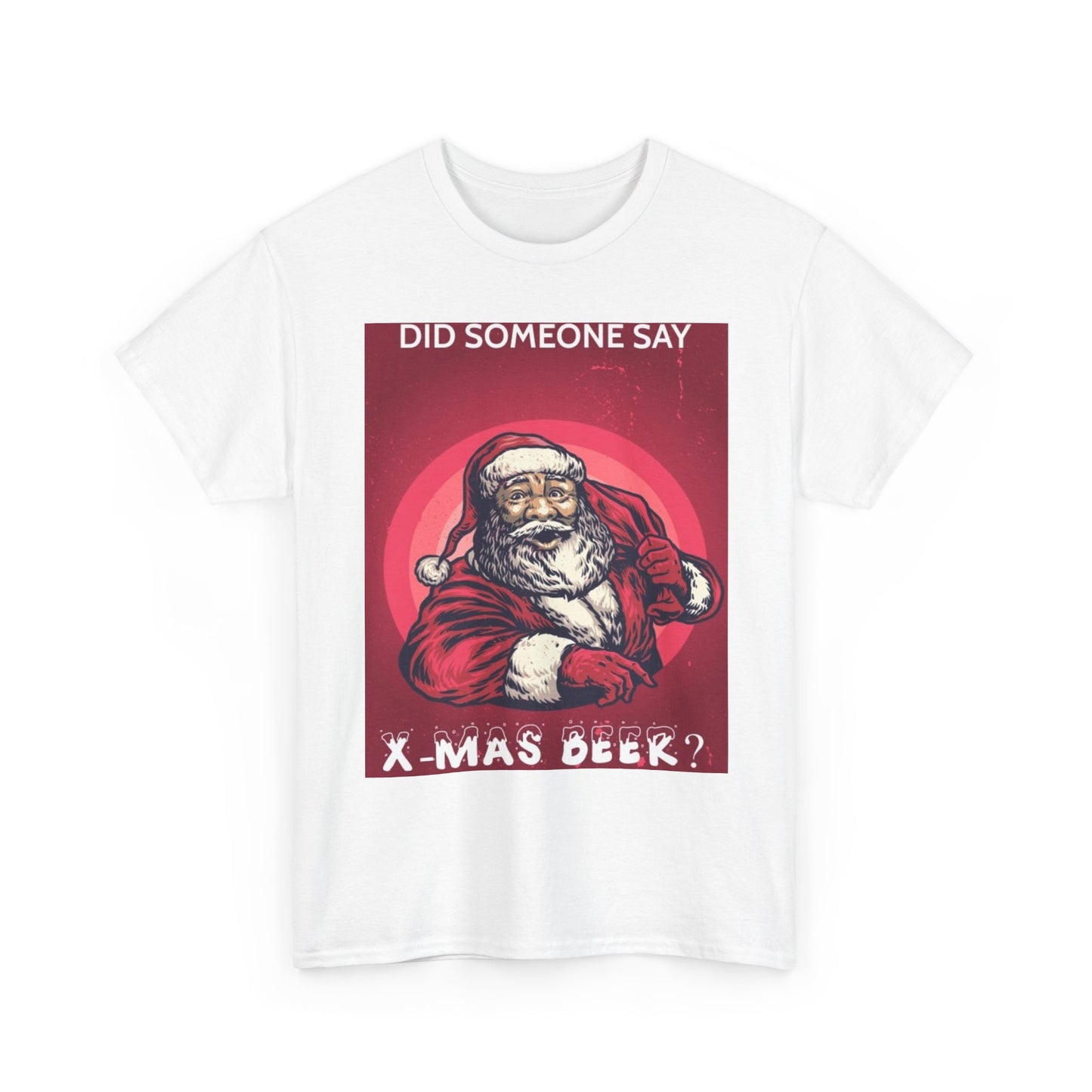 Xmas Beers T Shirt Funny Santa Graphic Christmas Unisex Heavy Cotton Tee