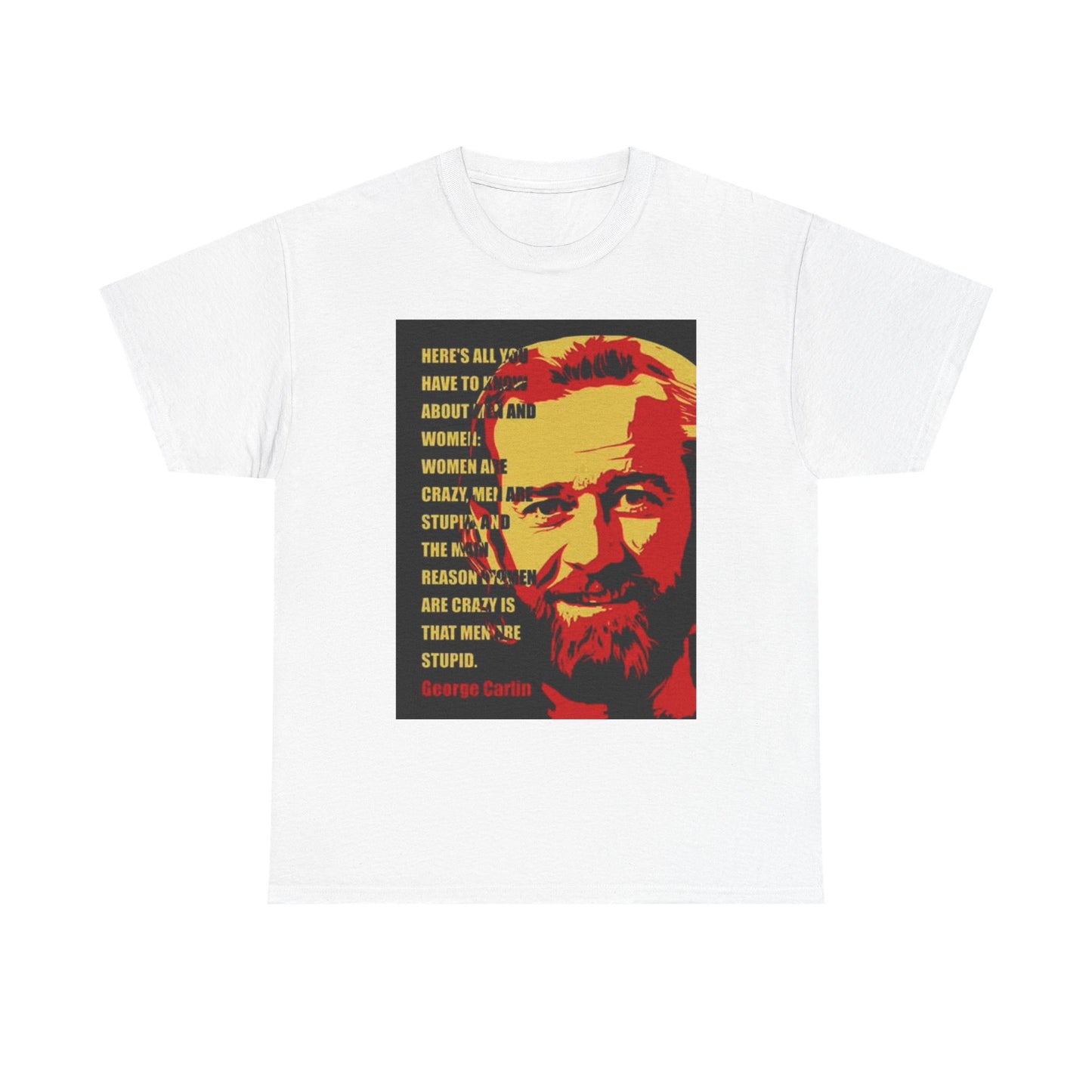 George Carlin T Shirt Funny Graphic Comedian Jokes Unisex Heavy Cotton Tee