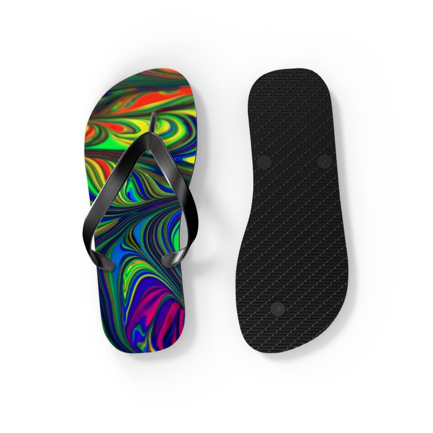 Marble Rainbow Design Flip Flops, Sandals Slides, Summer Footwear, Brand New