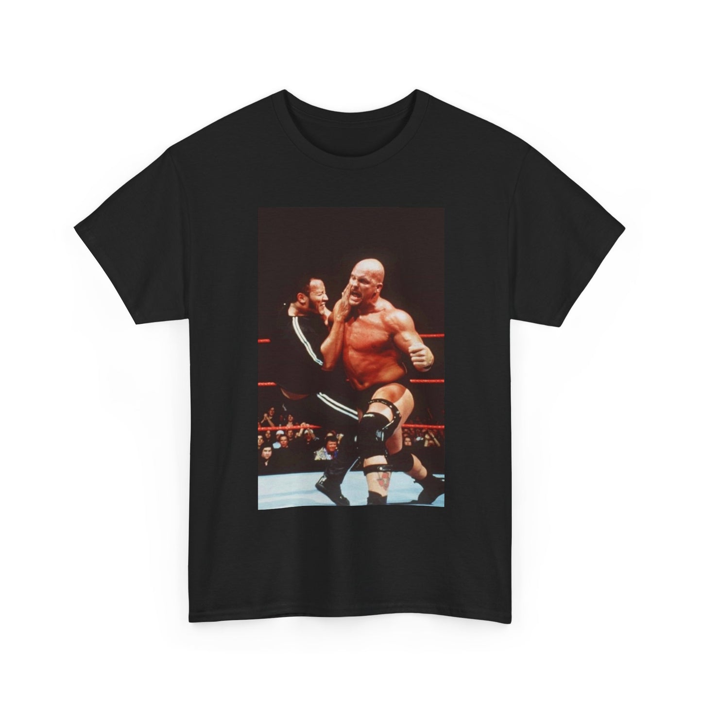 WWF wrestling shirt rock stone cold vintage match Heavy Cotton Tee graphic retro