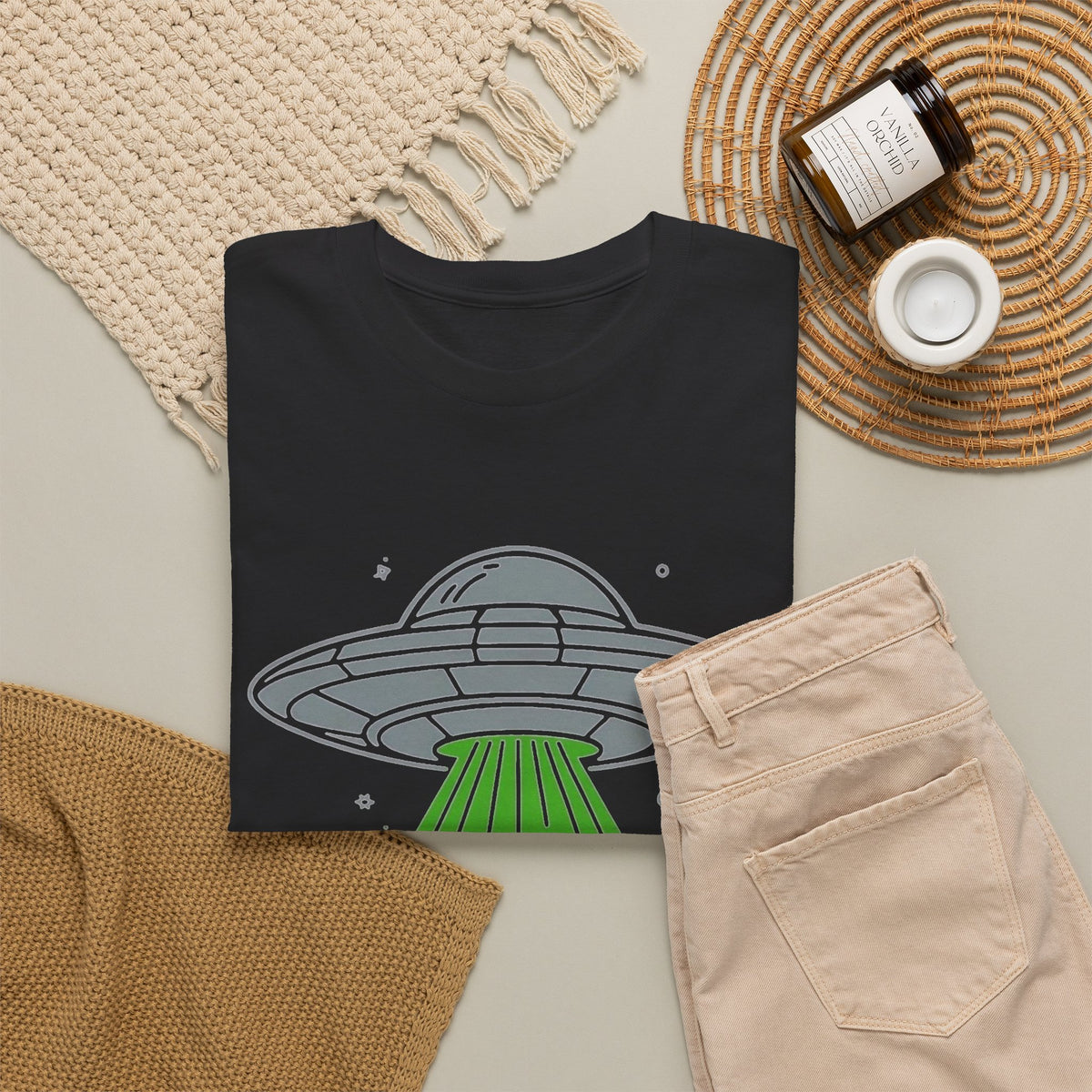Get Lost Alien Abduction Funny Graphic T Shirt Men's Heavy Cotton Tee