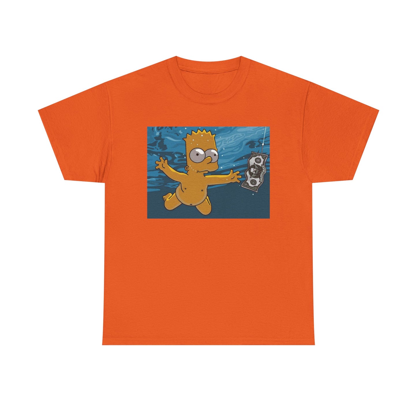 Simpsons T-shirt vintage nirvana retro art funny graphic Unisex Heavy Cotton Tee