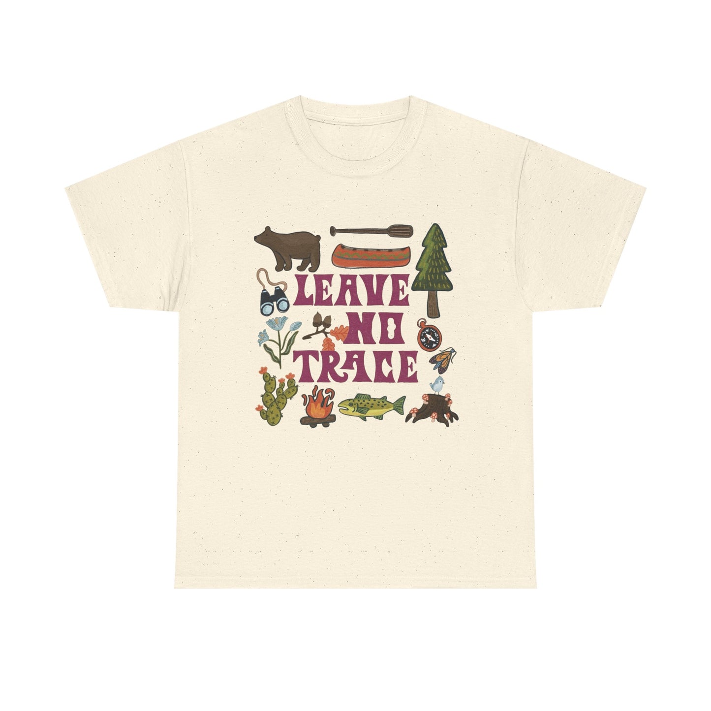 Leave No Trace Camping Retro Graphic T Shirt NEW Adult Tee