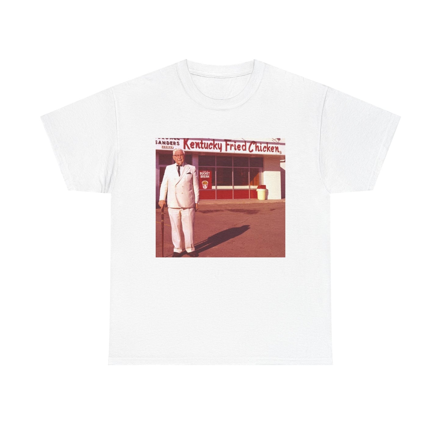 KFC T Shirt Funny Vintage Photo Sanders Chicken Retro Gift Unisex Heavy Cotton