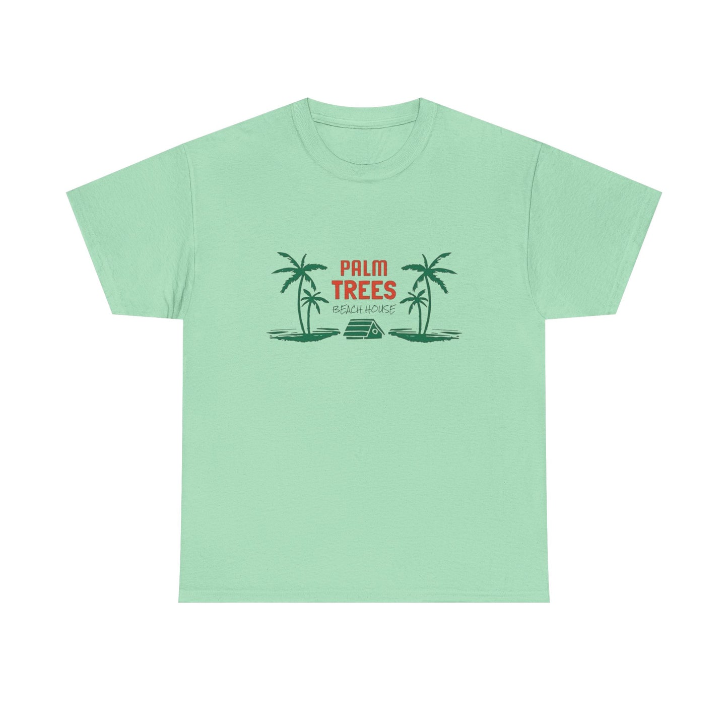 Palm Trees Beach House Graphic T Shirt NEW Unisex Heavy Cotton Tee