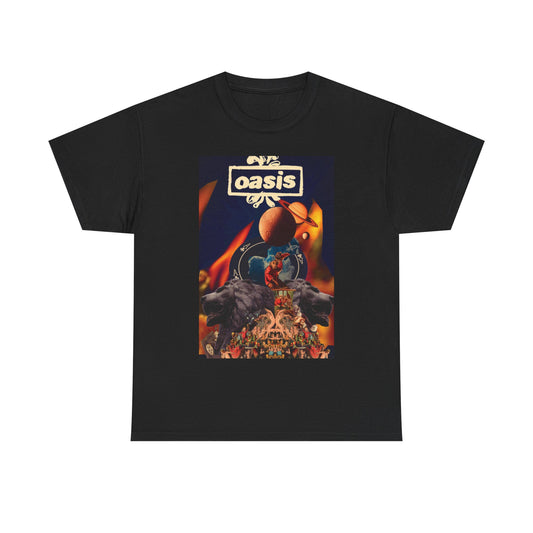 Oasis Band Merch T Shirt Vintage Poster Retro Rock Unisex Heavy Cotton Tee