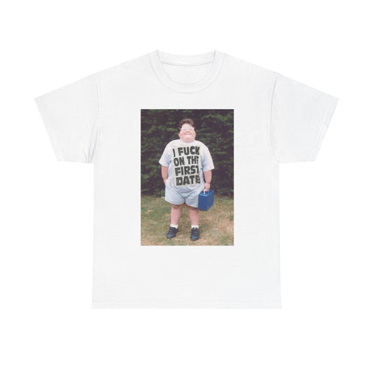 Hilarious Meme T Shirt Funny Graphic First Date 90s Jokes Unisex Heavy Cotton