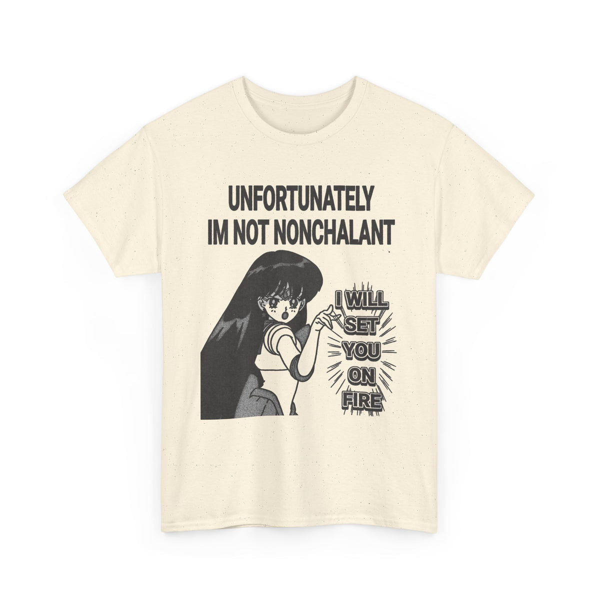 Anime Girl Fire Quote T-Shirt Men's Graphic Tee