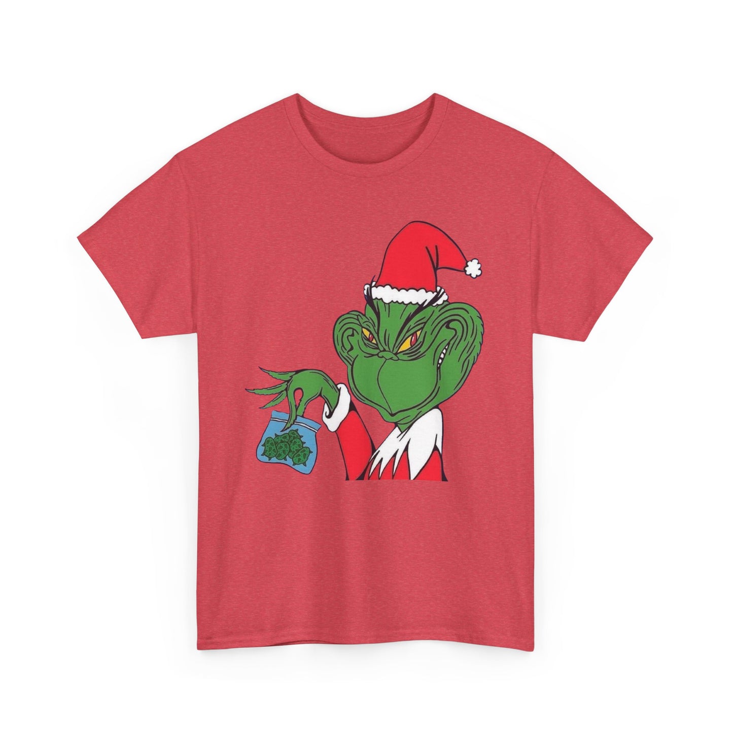 Christmas Grinch Weed Funny Graphic T Shirt NEW ADULT TEE VINTAGE
