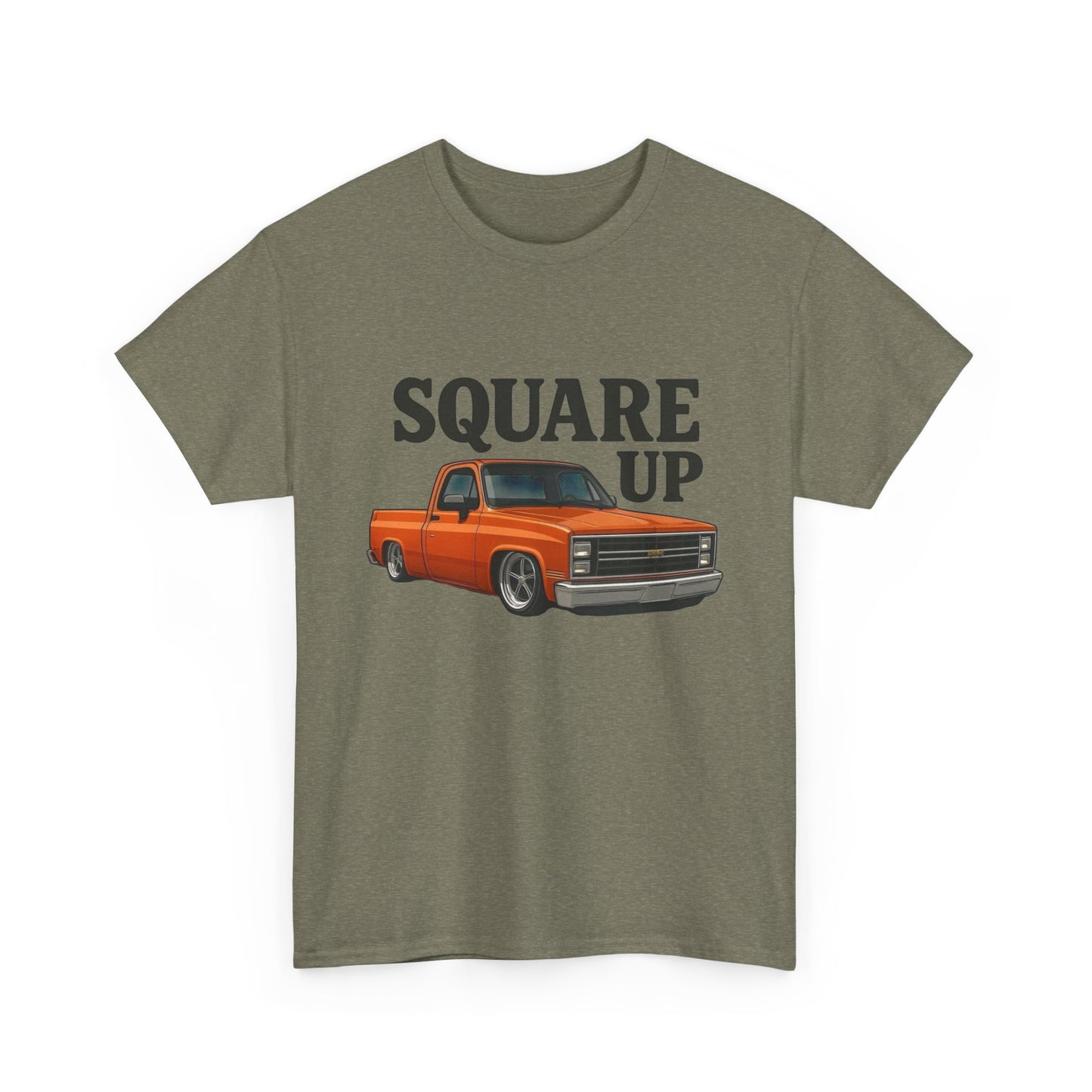 Square Up Chevy Trucks Retro Graphic T Shirt Unisex Heavy Cotton Tee NEW