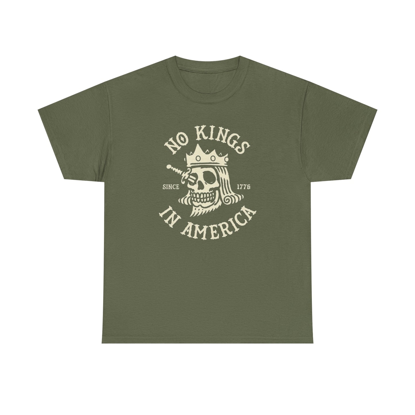 NO KINGS IN AMERICA Graphic T-Shirt Comfy Cotton Tee Brand NEW
