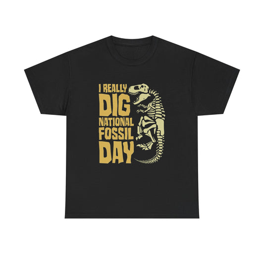 National Fossil Day Graphic T Shirt NEW ADULT Heavy Cotton Tee
