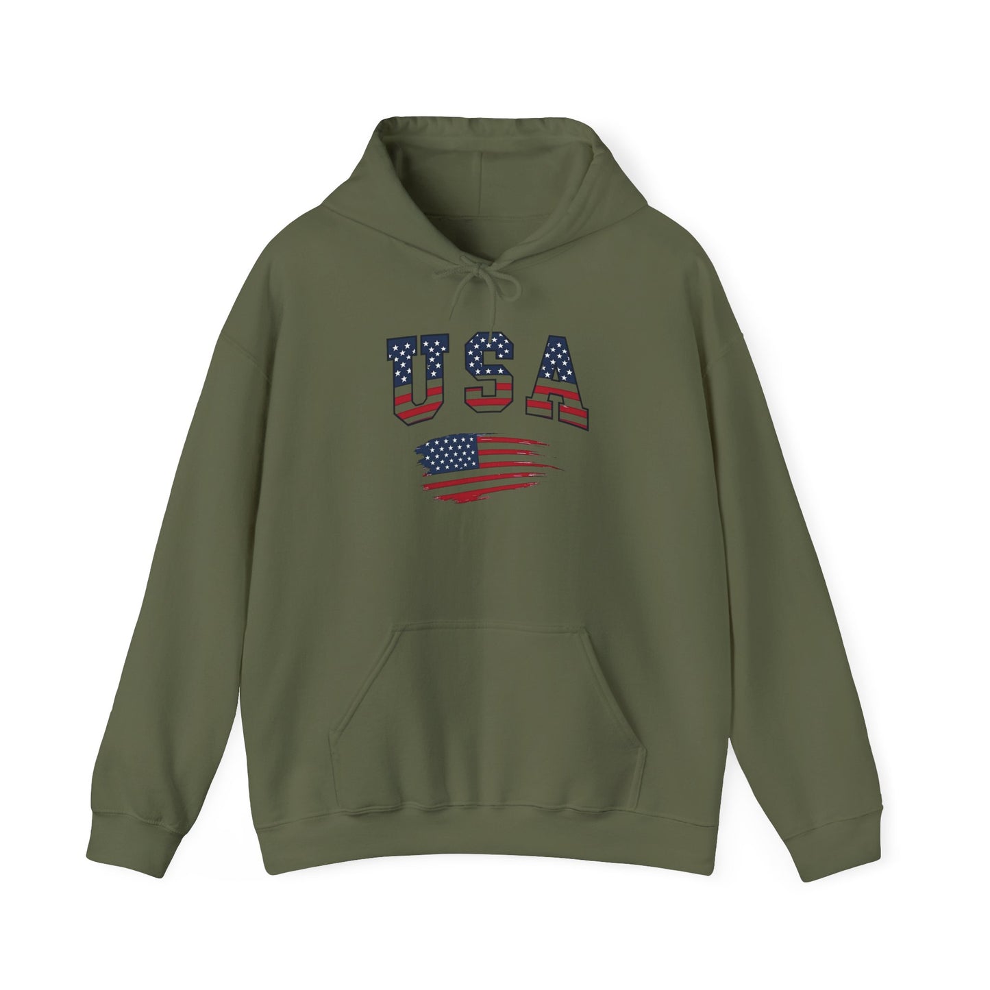 USA American Flag Graphic Hoodie Unisex Heavy Blend™ Hooded Sweatshirt