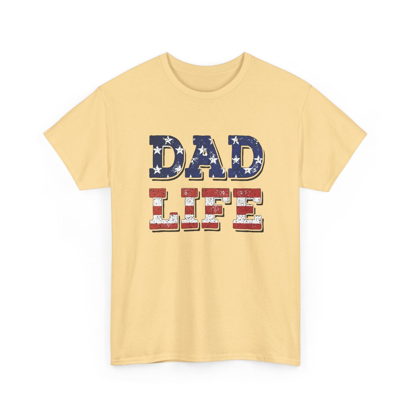 Dad Life USA American Flag Graphic T Shirt NEW ADULT Unisex Heavy Cotton Tee