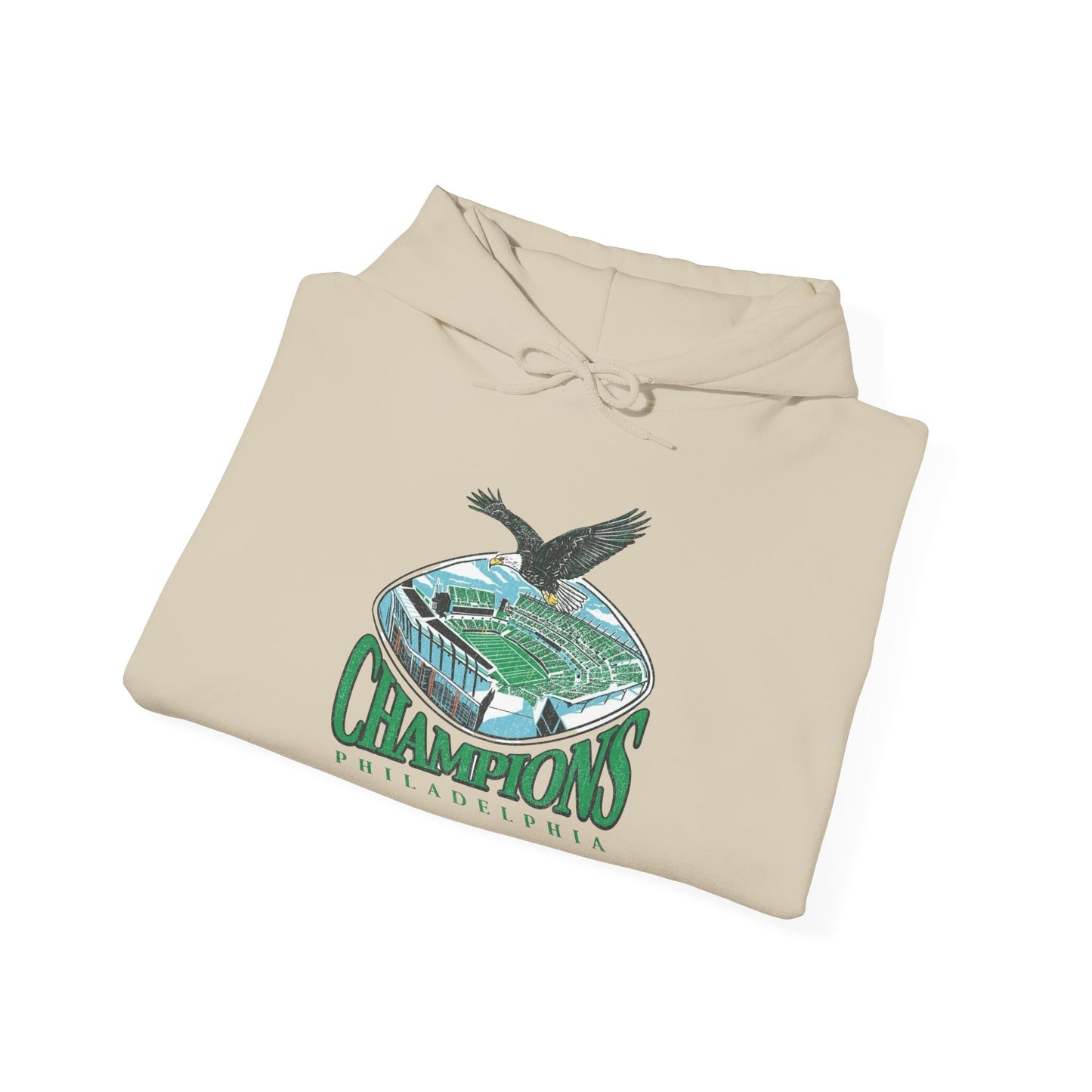 Philadelphia Champions GO BIRDS Graphic Hoodie NEW Heavy Blend Hooded Sweatshirt