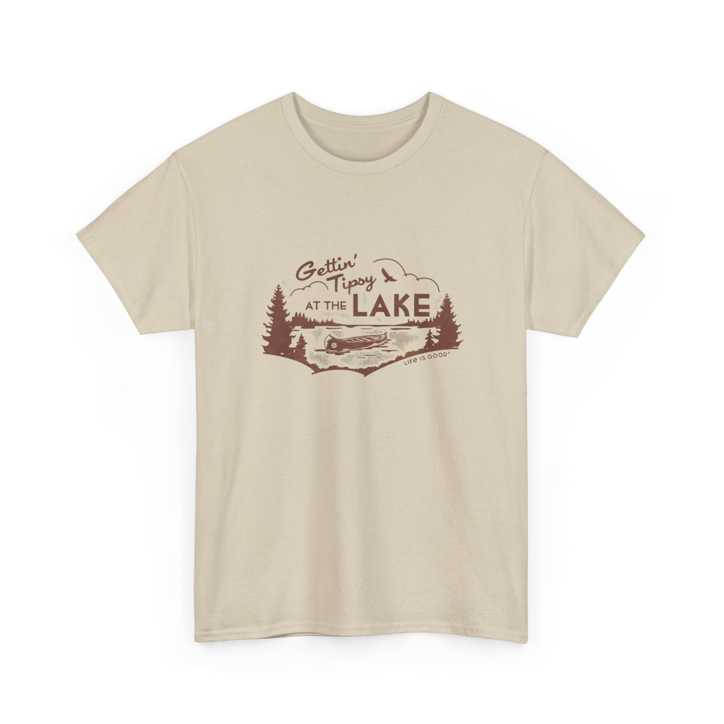 Getting Tipsy At The Lake Graphic T Shirt Unisex Heavy Cotton Tee
