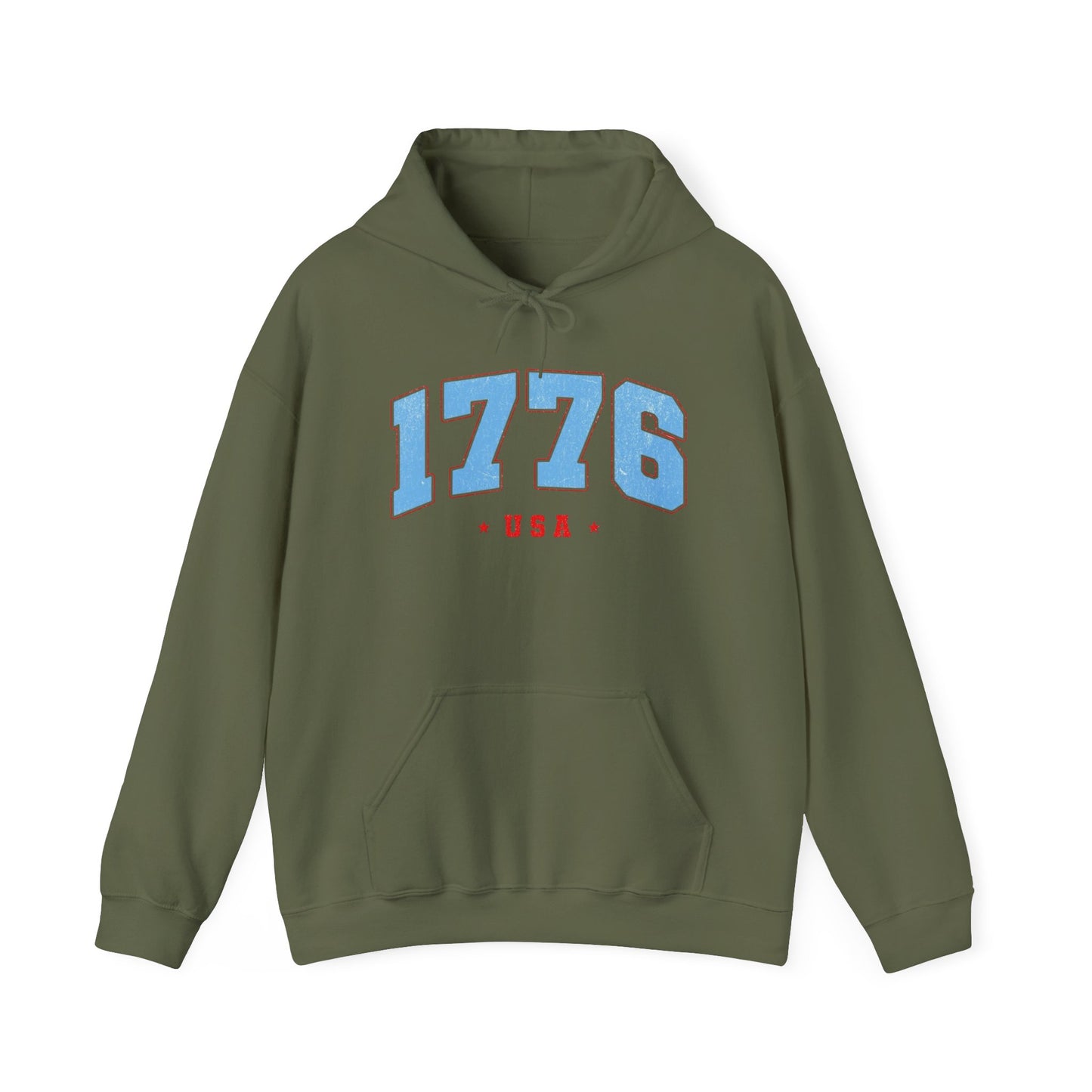 1776 USA Retro America Graphic Hoodie Men's Heavy Blend™ Hooded Sweatshirt