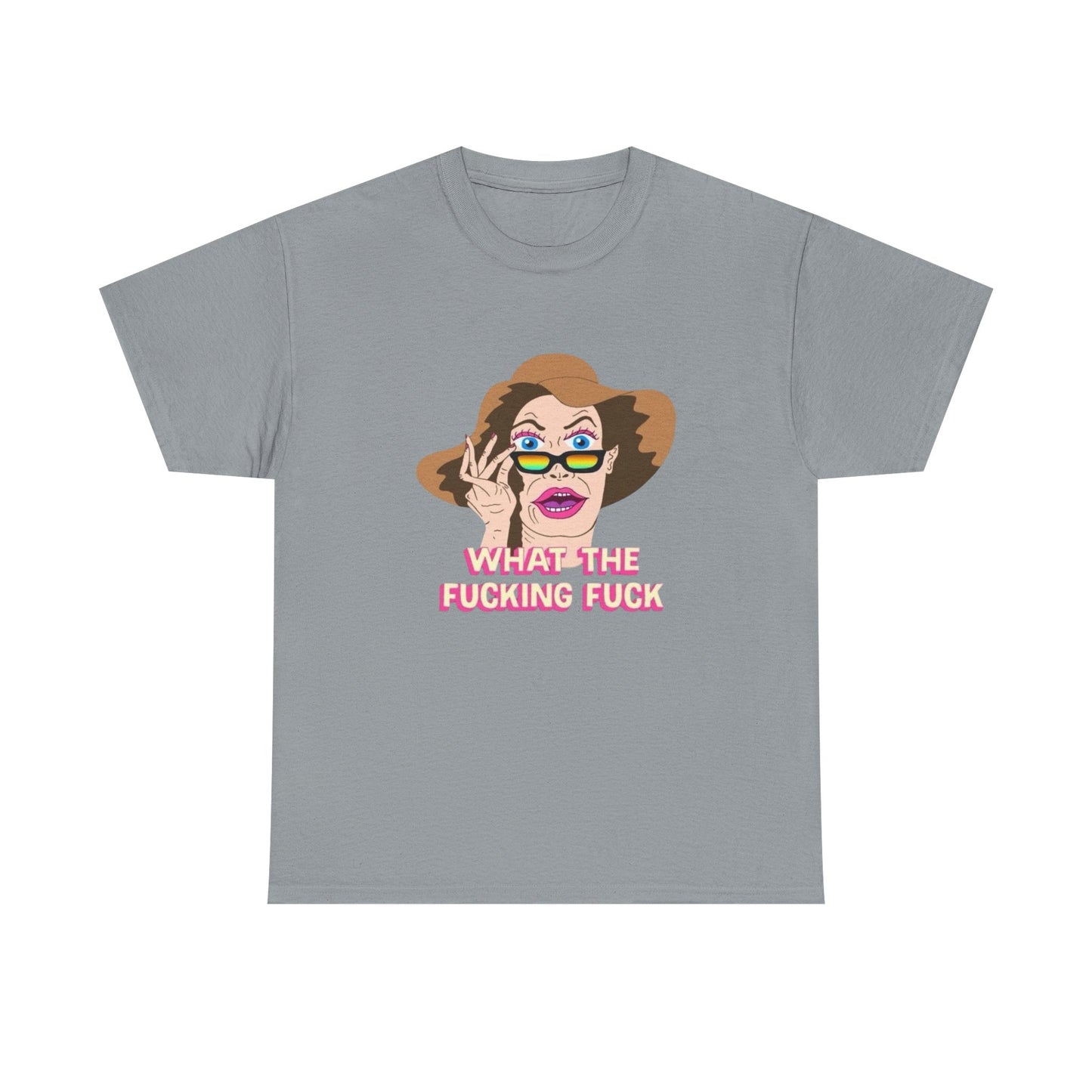 What The F Funny Graphic T-Shirt Men's Women's Heavy Cotton Tee NEW GIFT