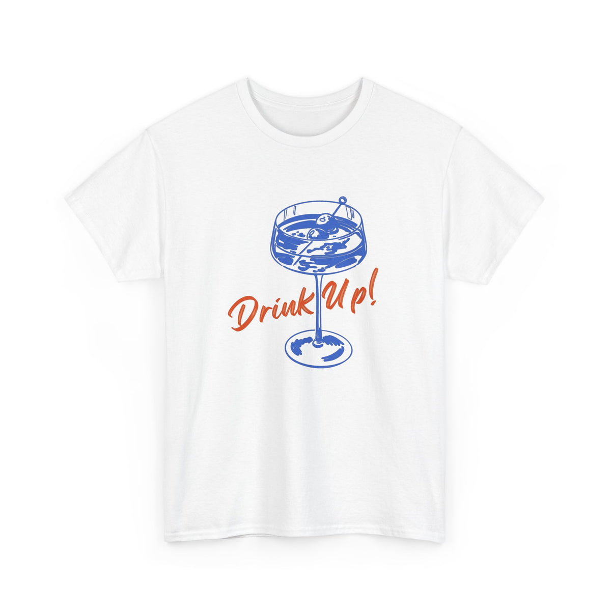 Drink Up Cocktail Glass Illustration T-Shirt Men's Graphic Tee