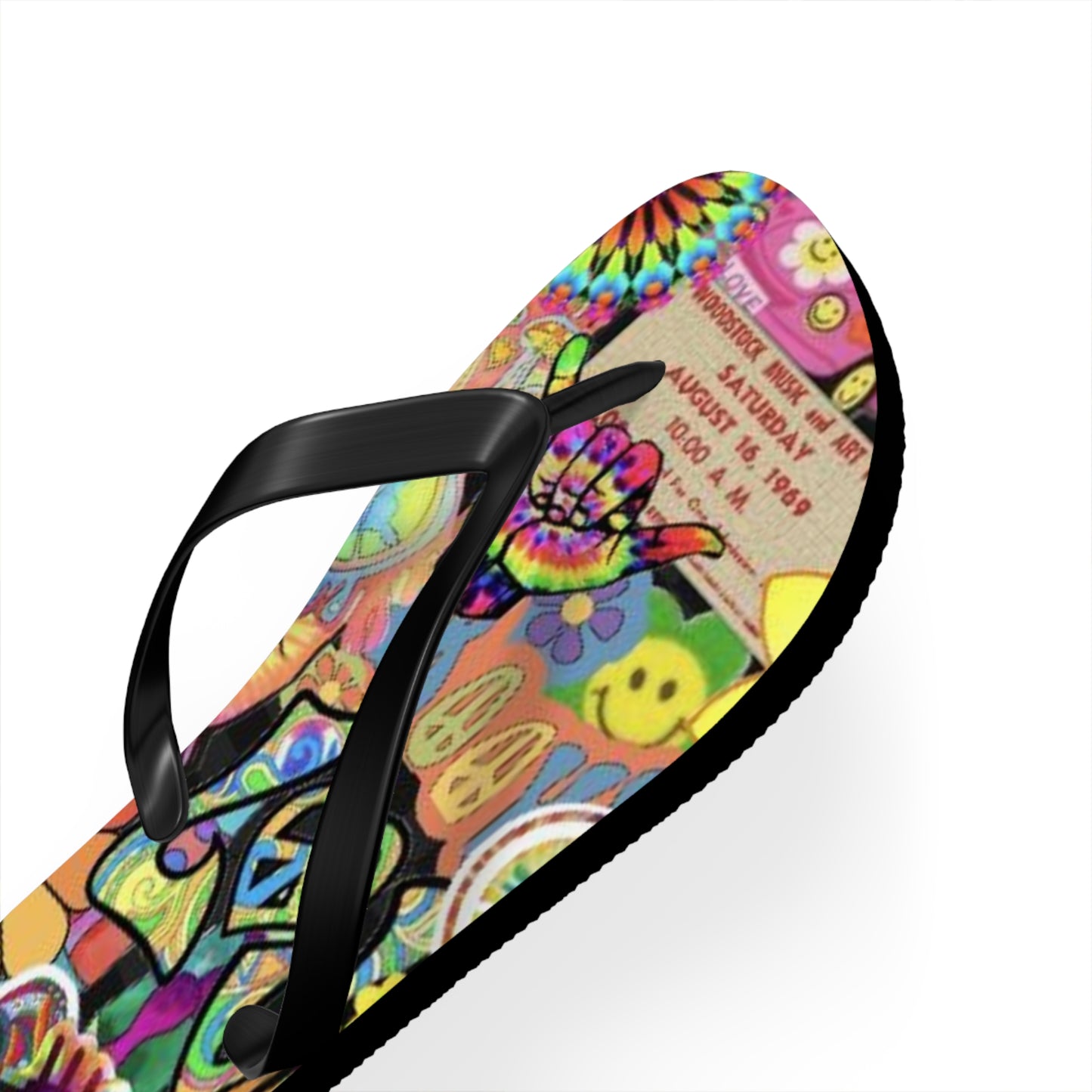 Hippy Trippy Vibes Beach Sandals, Slides for Summer, Flip Flops, Water Resistant