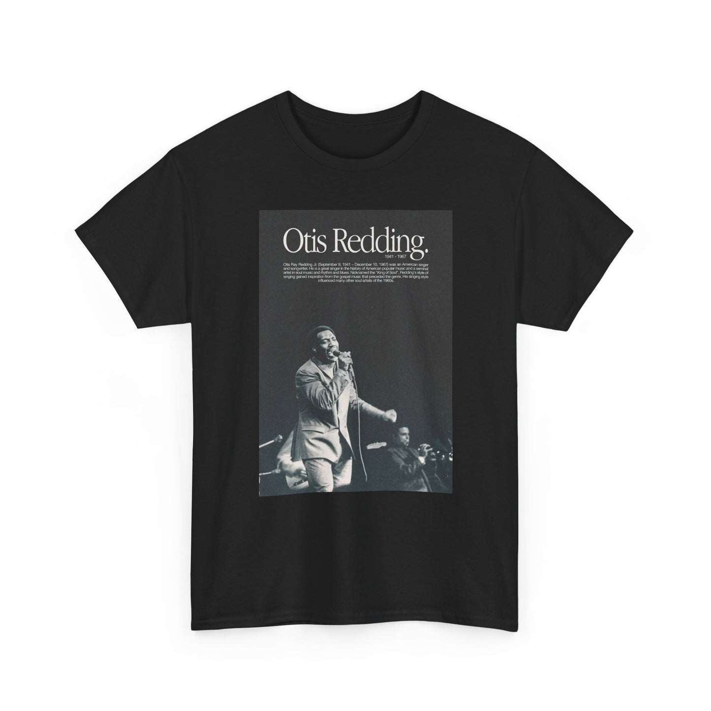 Otis Redding Tshirt Vintage Tour Poster Retro American Singer Unisex Heavy Tee