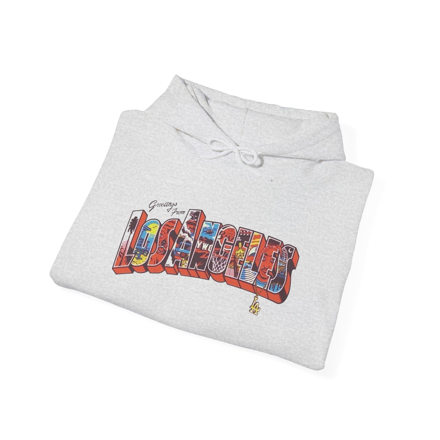 Greetings From Los Angeles Graphic Hoodie Unisex Heavy Blend™ Hooded Sweatshirt