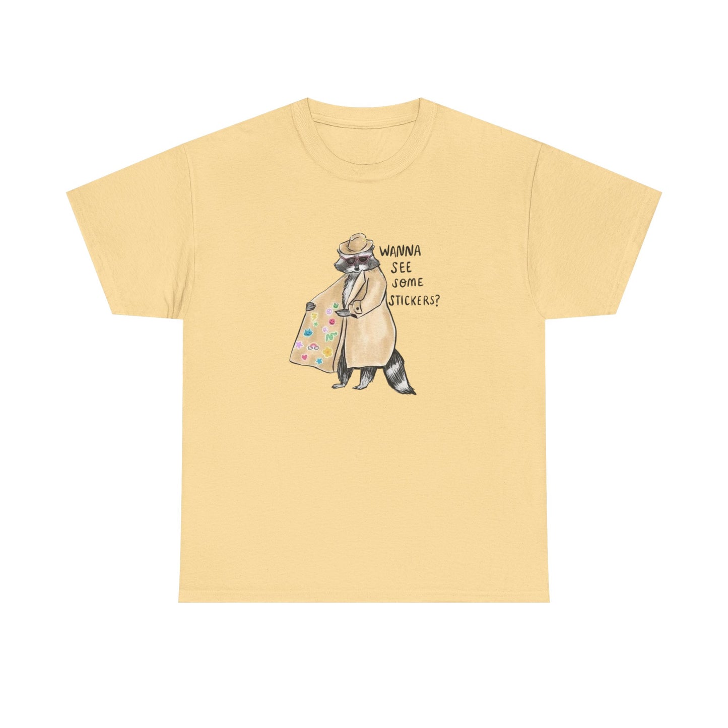 Funny Raccoon Graphic T Shirt Unisex Heavy Cotton Tee