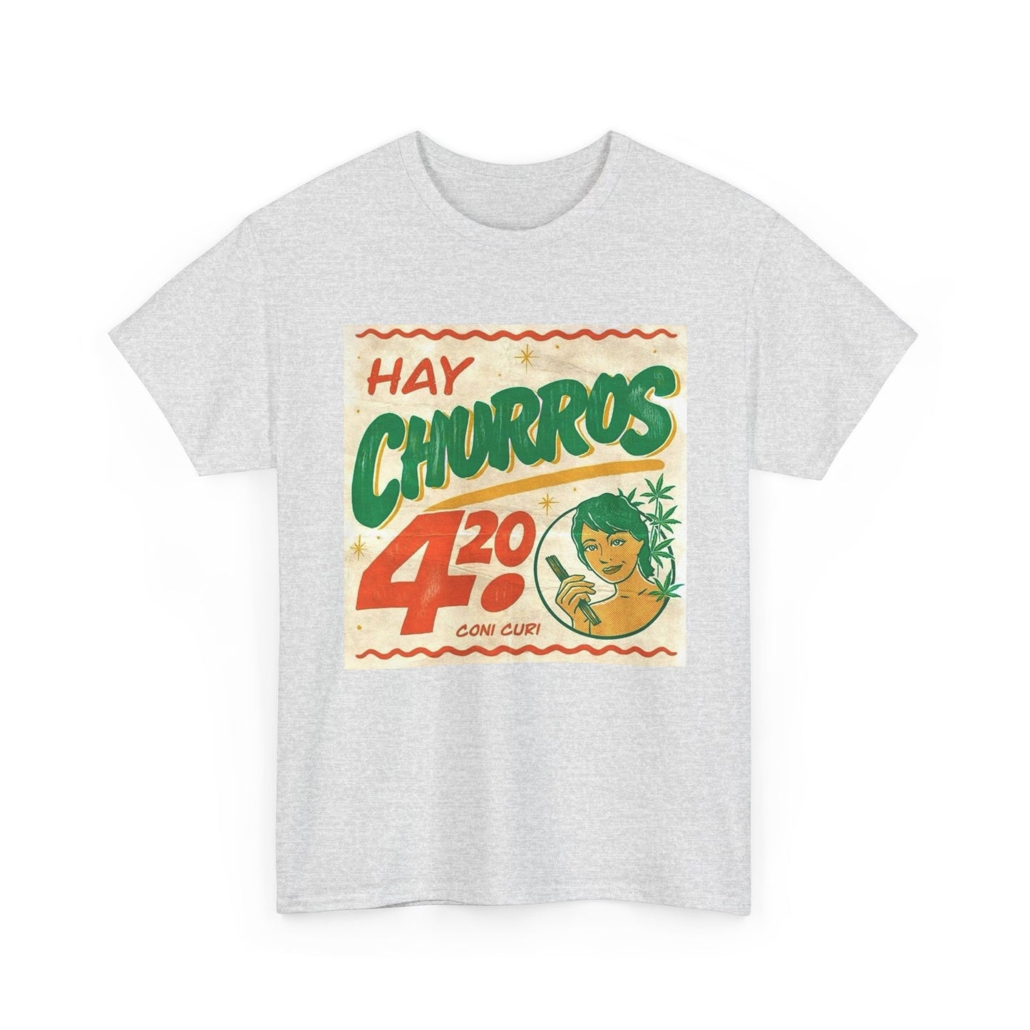 Hay Churros Funny Weed Vintage Graphic T Shirt Unisex Heavy Cotton Tee Gift