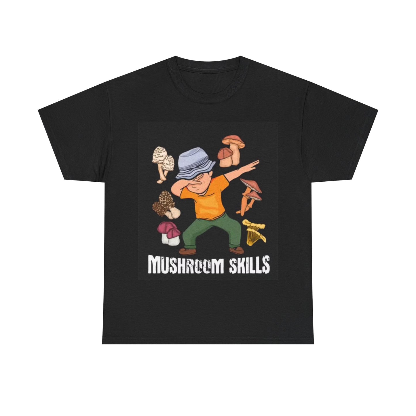 Mushroom Skills Funny Shirt Dancing Trippy Graphic Unisex Heavy Cotton Tee