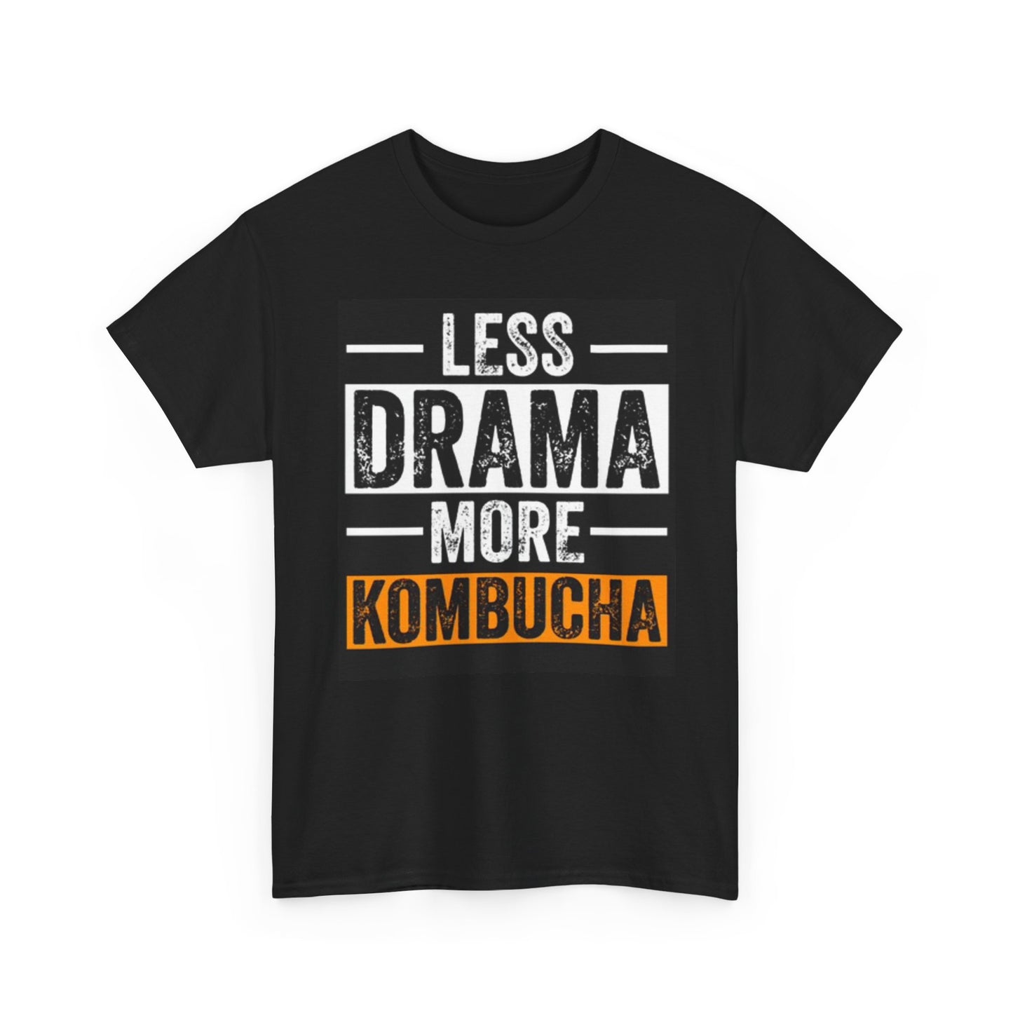 Less Drama More kombucha Graphic T Shirt Funny Unisex Heavy Cotton Tee