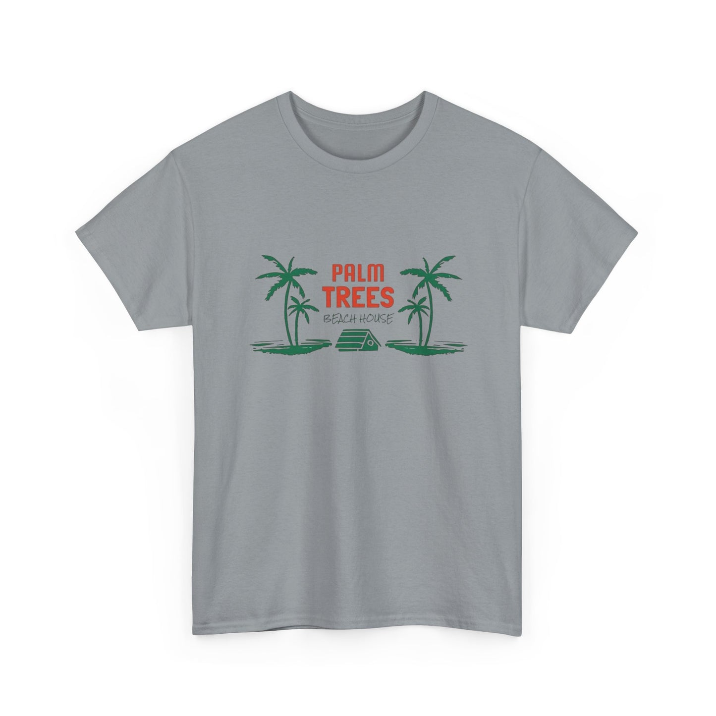 Palm Trees Beach House Graphic T Shirt NEW Unisex Heavy Cotton Tee