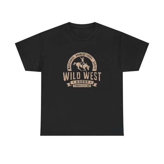 Wild West Rodeo Retro Graphic T Shirt ALL SIZES Tee Unisex Heavy Cotton