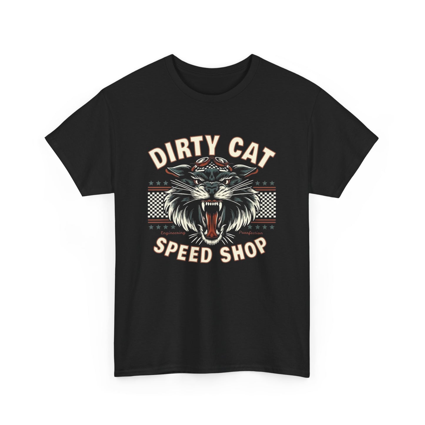 Dirty Cat Speed Shop Graphic T Shirt Unisex Heavy Cotton Tee